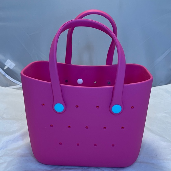 Barbie Hot Pink Silicone Tote with Playful Charms - Picture 2 of 9